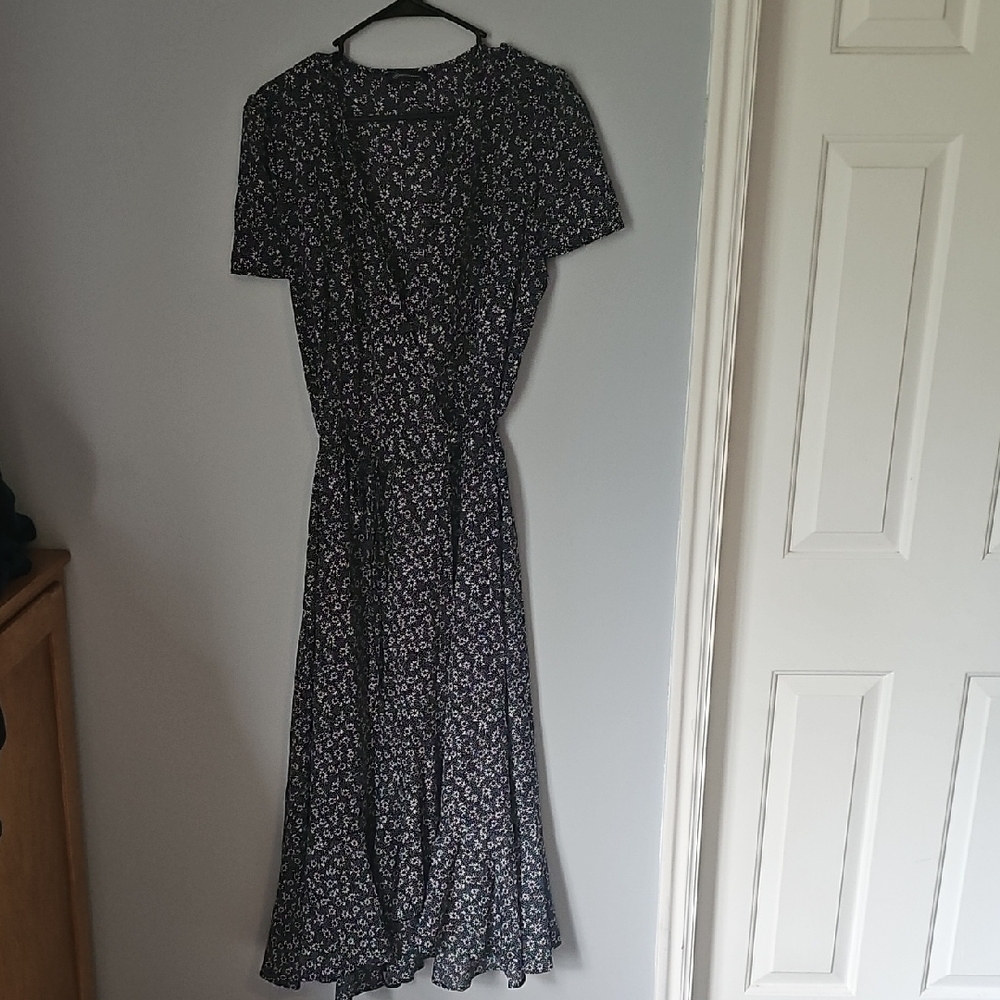 Floral Black Midi Dress